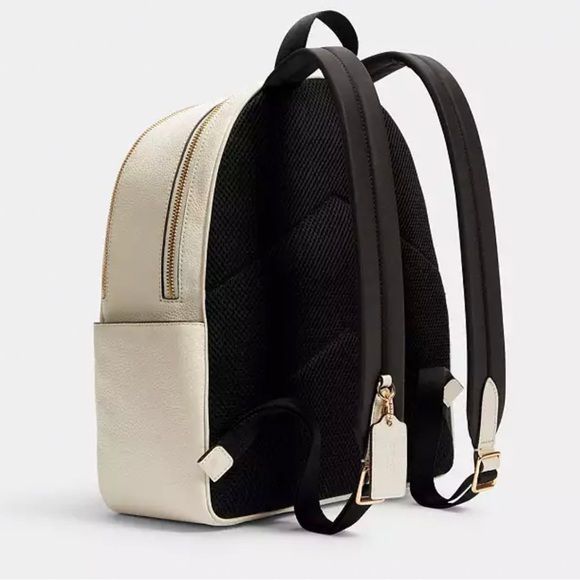 Authentic Coach Medium Court Backpack NWT White Pebble Leather - Picture 13 of 14